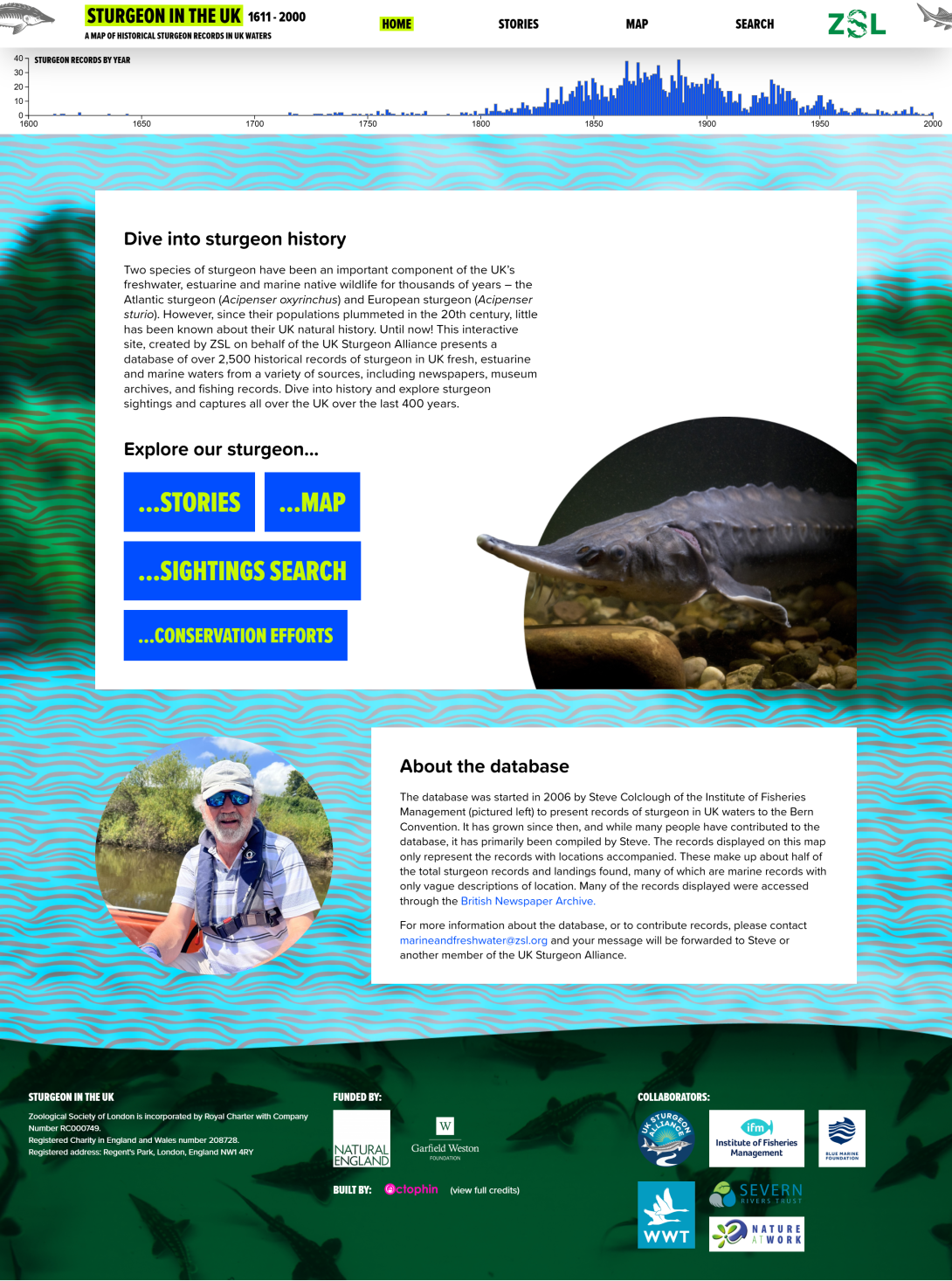 Sturgeon in the UK homepage screenshot